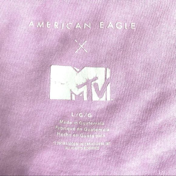 AEO I Want My MTV Distressed Crop Graphic Tee L - Picture 3 of 10